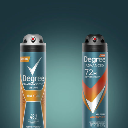 Degree Men Advanced Dry Spray Antiperspirant Adventure Scent – Mindful Grooming Essential for Sensitive Skin