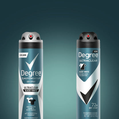 Degree Men Black + White Dry Spray Antiperspirant 3.8 oz (Pack of 3) – Practical Birthday Gift for the Busy Professional