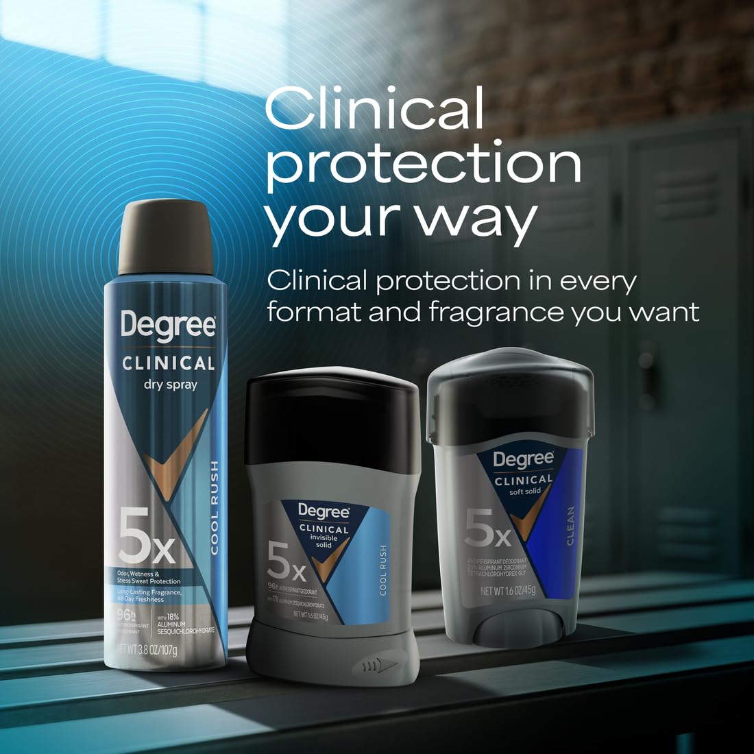 Degree Men Clinical Antiperspirant – 96-Hour Sweat Protection for Hiking, Camping, and Trail Days