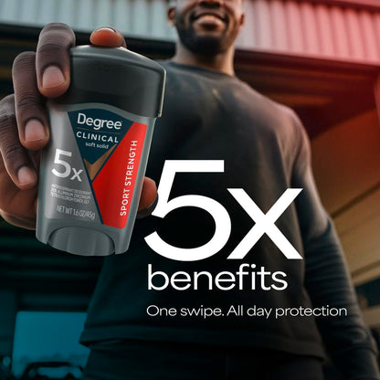 Degree Men Clinical Strength Antiperspirant – Focus Mode Antiperspirant Stick, 96-Hour Confidence for Long Workdays
