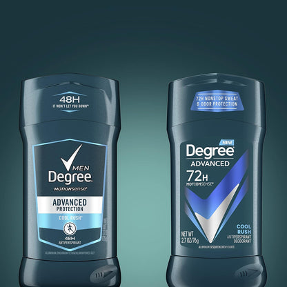 Degree Men Cool Rush Deodorant Stick – Hiking Trails and Backyard BBQs, 72-Hour Sweat Defense in a Portable 4-Pack