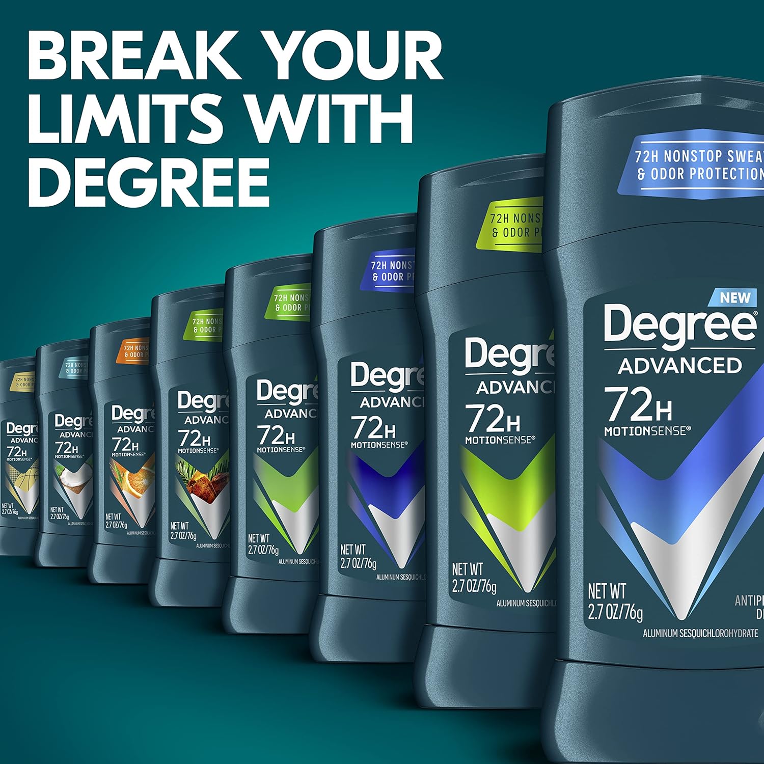 Degree Men Cool Rush Deodorant Stick – Hiking Trails and Backyard BBQs, 72-Hour Sweat Defense in a Portable 4-Pack