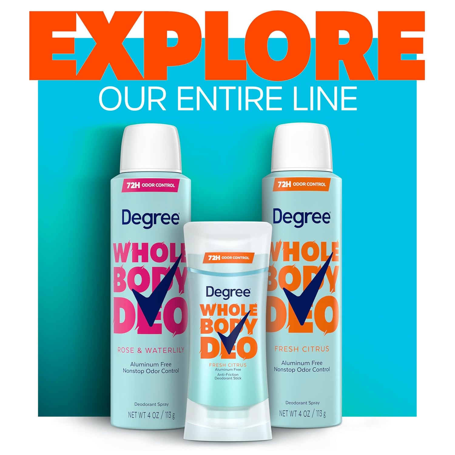 Degree Women Whole Body Deodorant Spray – Clean Aluminum-Free Citrus Deodorant for Capsule Bathroom and Neutral Vanity
