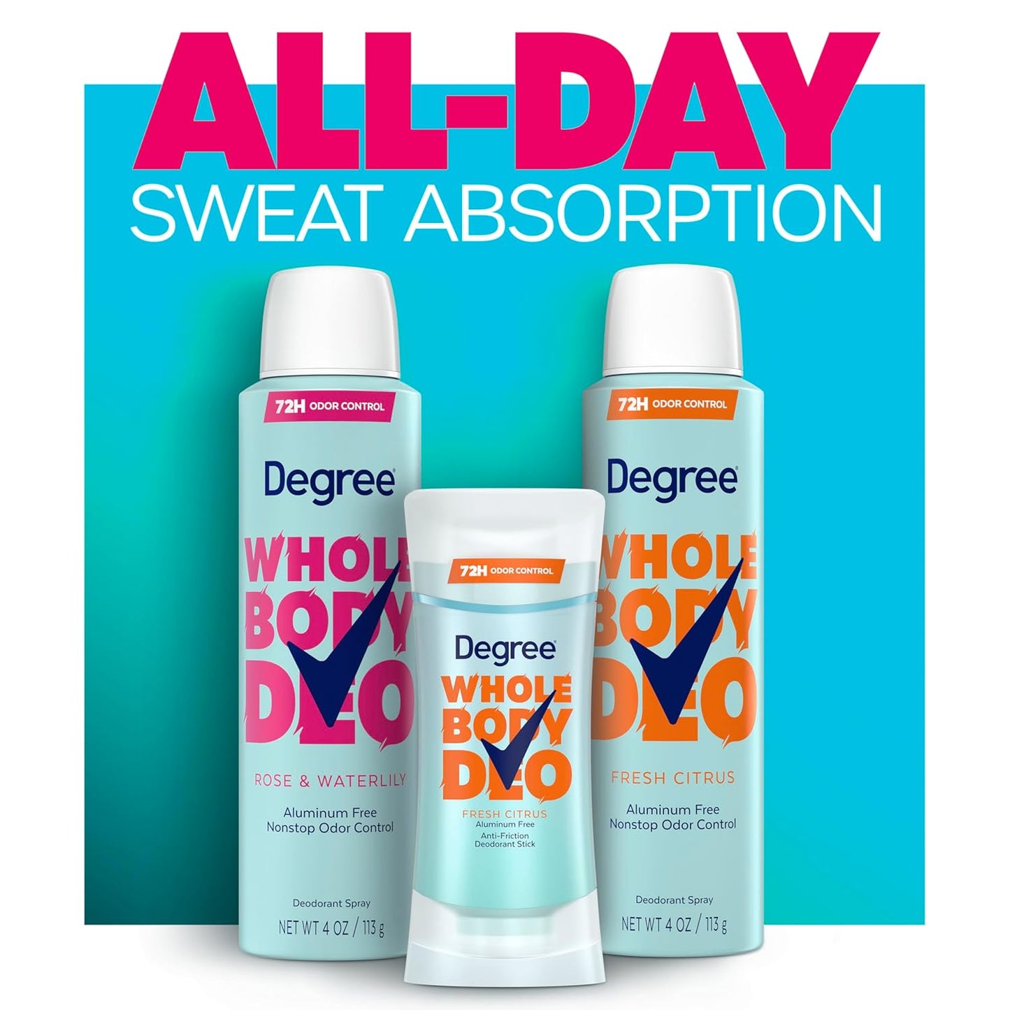 Degree Women Whole Body Deodorant Spray – Dermatologist-Tested Aluminum-Free Formula for Sensitive Skin Confidence