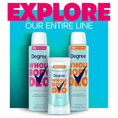 Degree Women Whole Body Deodorant Spray – Dermatologist-Tested Aluminum-Free Formula for Sensitive Skin Confidence