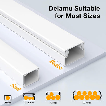Delamu Wire Cover for Study Room – Focus Friendly Cable Concealer, Easy Install