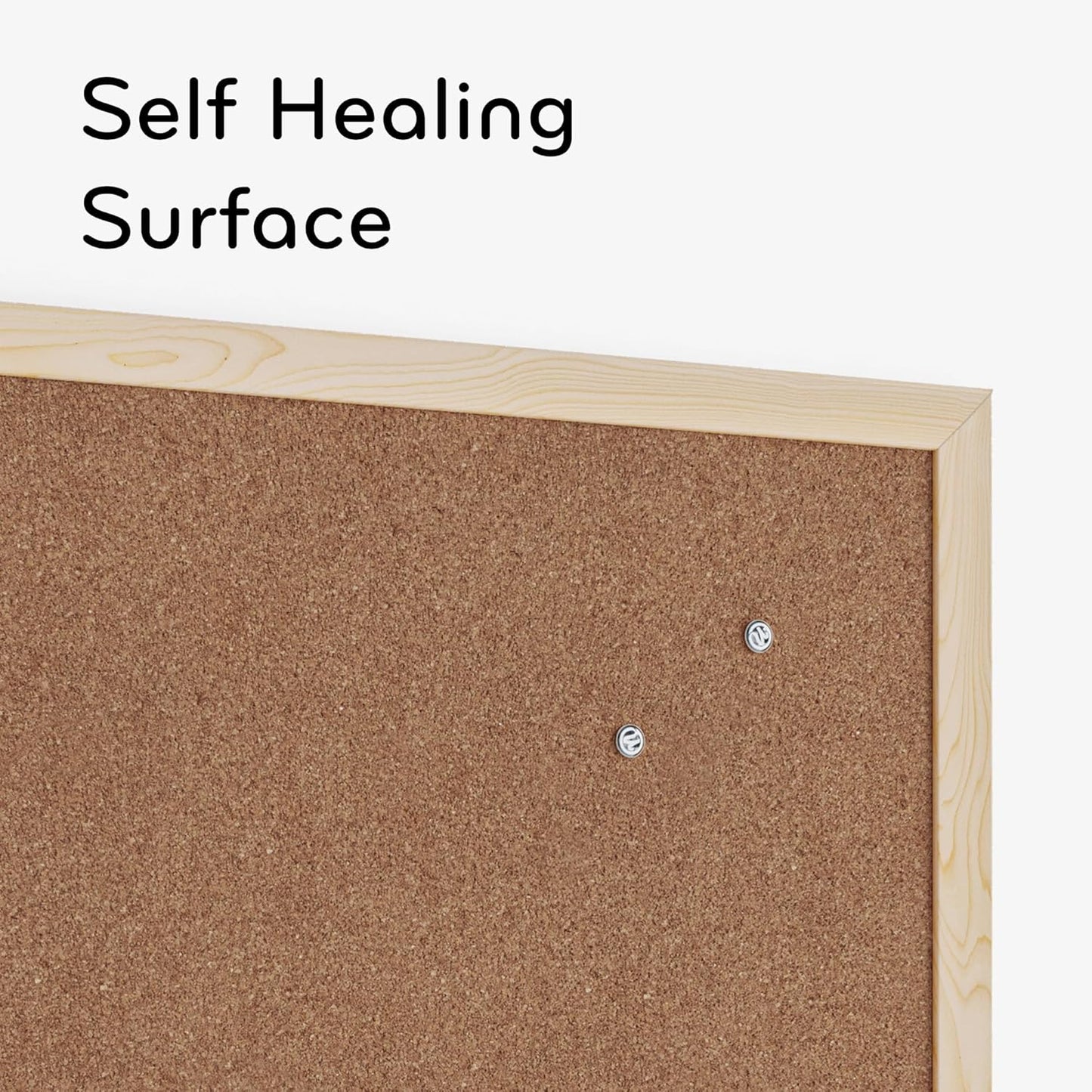 dense board backing that grips push pins, thumbtacks, and map pins securely