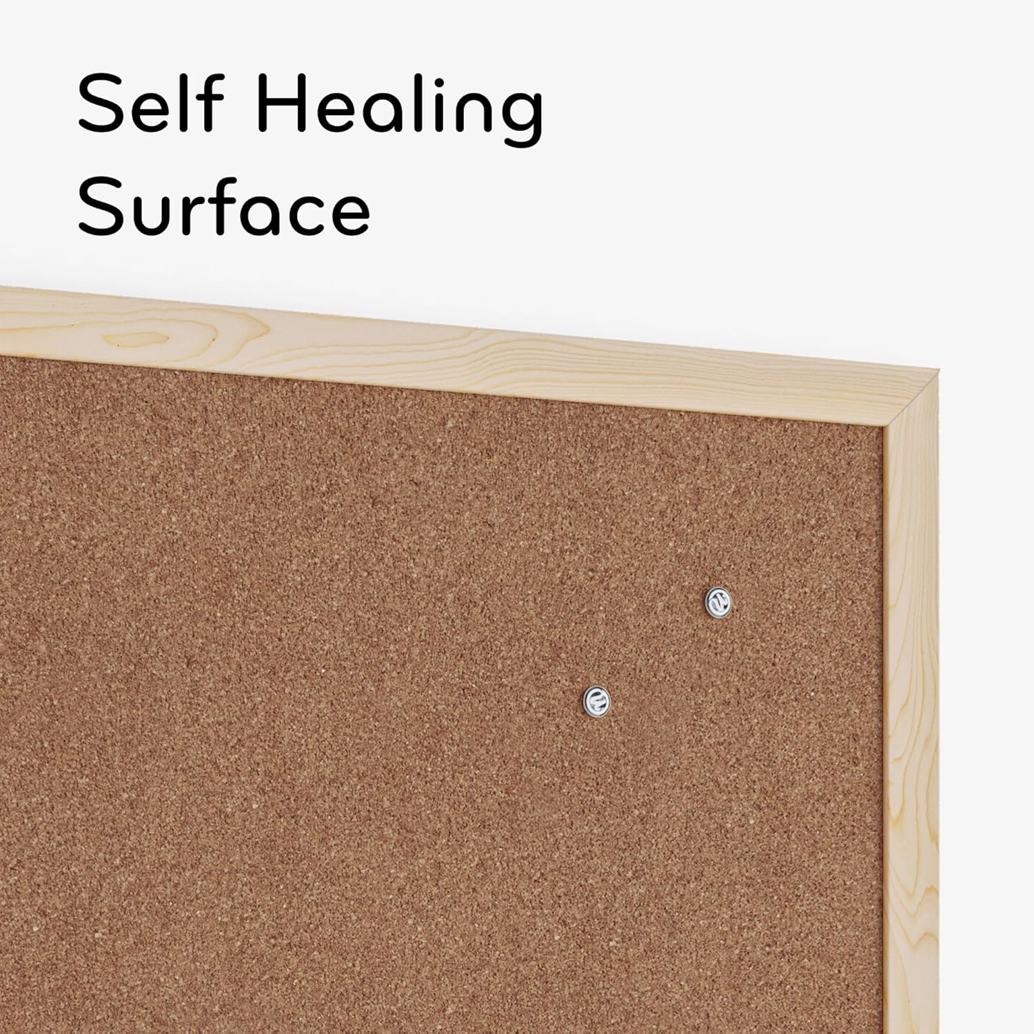 dense board backing that grips push pins, thumbtacks, and map pins securely