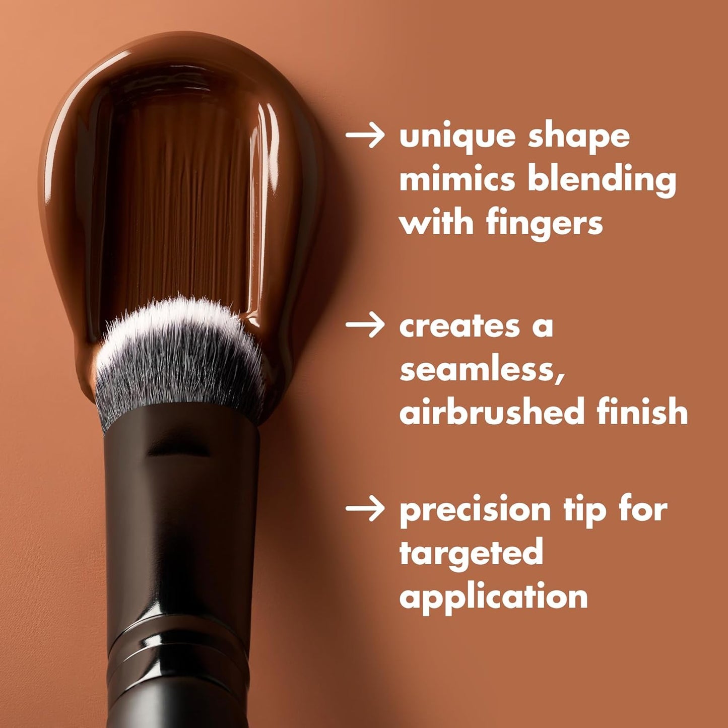dense, soft synthetic bristles for streak-free airbrushed blending