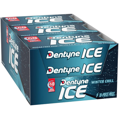 Dentyne Ice Winter Chill Sugar-Free Chewing Gum – Calorie-Conscious Chew for Home, Gym Bag, and Diet Routine