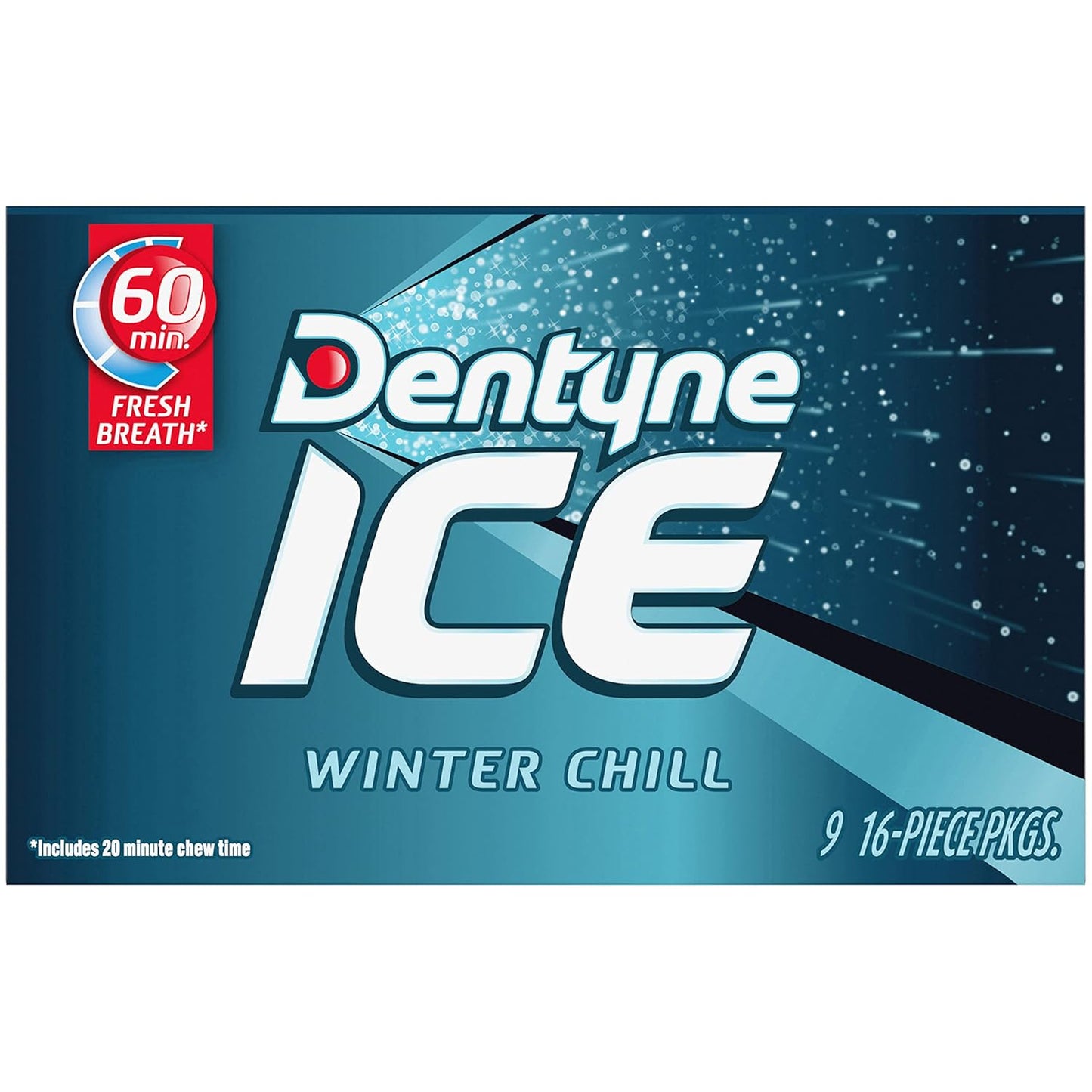 Dentyne Ice Winter Chill Sugar-Free Chewing Gum – Calorie-Conscious Chew for Home, Gym Bag, and Diet Routine