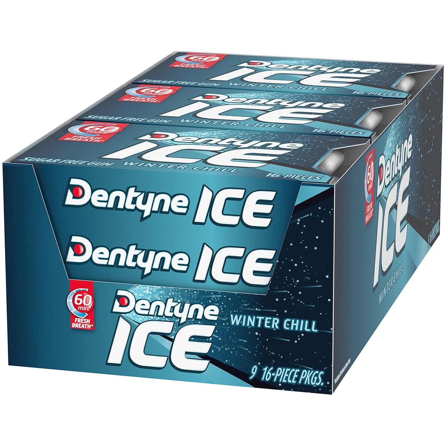Dentyne Ice Winter Chill Sugar-Free Chewing Gum – Calorie-Conscious Chew for Home, Gym Bag, and Diet Routine