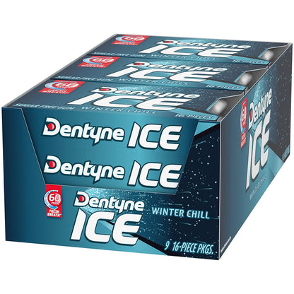 Dentyne Ice Winter Chill Sugar-Free Chewing Gum – Calorie-Conscious Chew for Home, Gym Bag, and Diet Routine