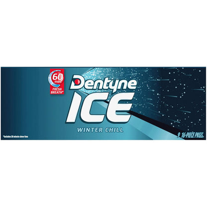 Dentyne Ice Winter Chill Sugar-Free Chewing Gum – Calorie-Conscious Chew for Home, Gym Bag, and Diet Routine