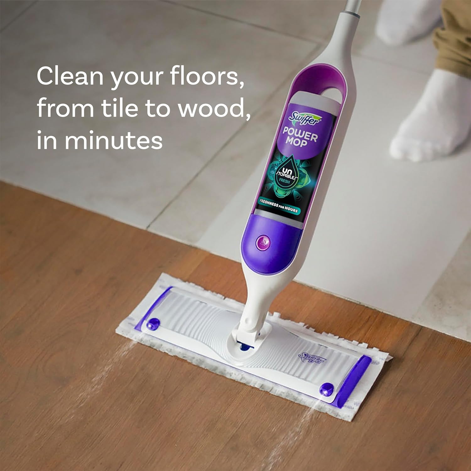 designed for use with swiffer powermop pad system