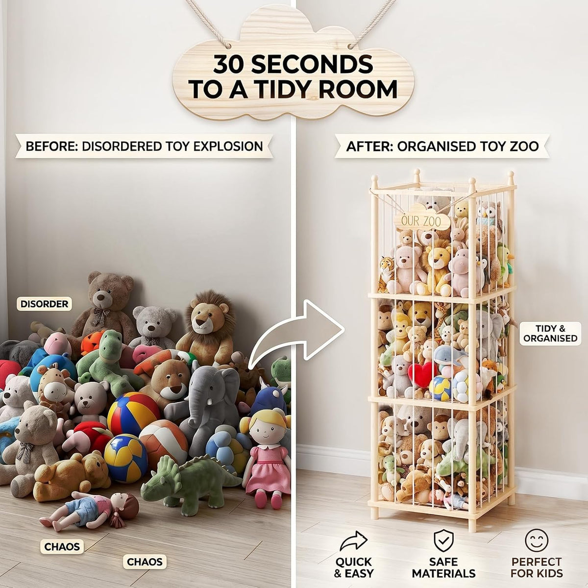 detachable wooden nameplate for personalized diy styling, plus optional 2-pack configuration for sibling rooms or gifting