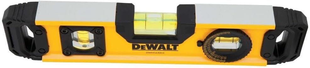 DEWALT 9 Inch Magnetic Torpedo Level – Secure Hands-Free Attachment to Prevent Dropped Tool Injuries