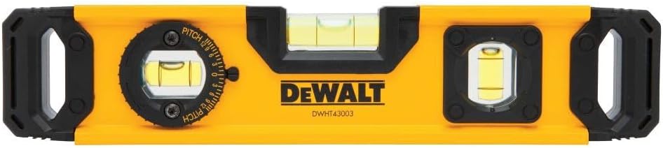 DEWALT 9 Inch Magnetic Torpedo Level – Secure Hands-Free Attachment to Prevent Dropped Tool Injuries