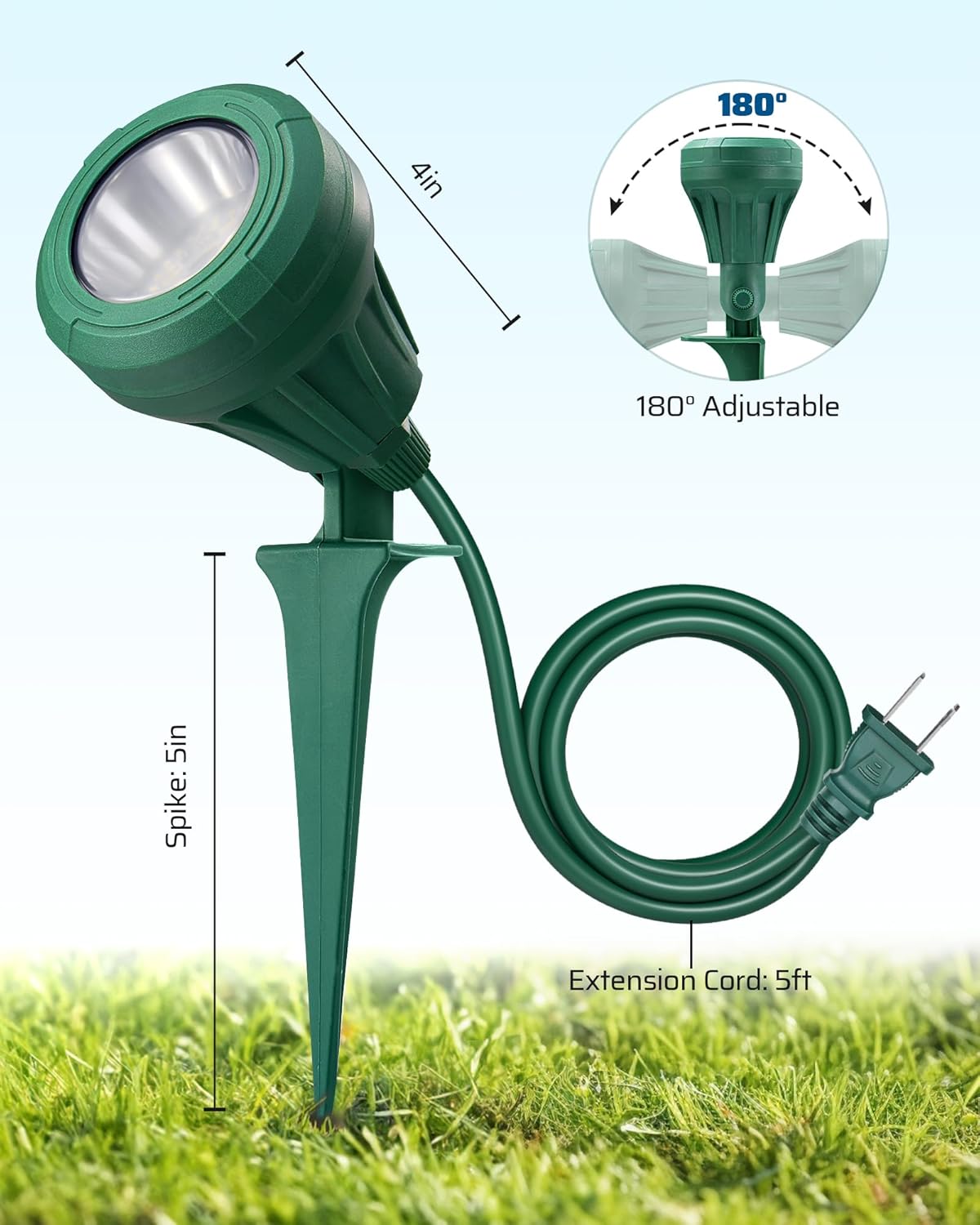 DEWENWILS 5000K LED Landscape Spotlight – Stylish Yard Accent for Front Porch, Garden Beds, and Architectural Curb Appeal