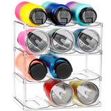STANLEYISH Stackable Tumbler Organizer – Modern Clear Display Rack for Living Room Bar Cart and Cozy Kitchen Countertop Decor