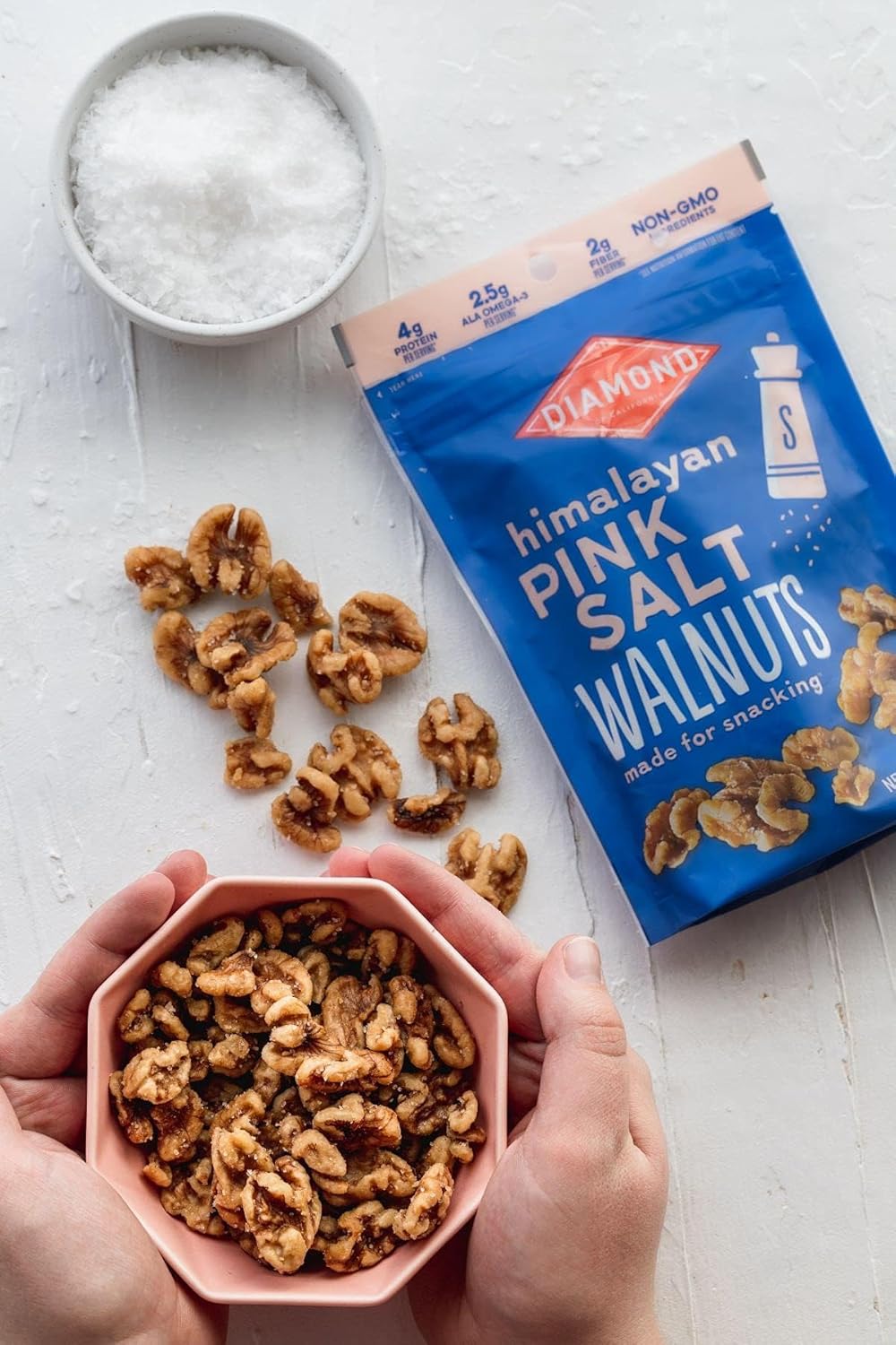 Diamond of California Himalayan Pink Salt Walnuts – Wholesome Lunchbox Snack for School and After-School