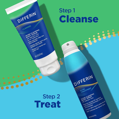Differin Acne Clearing Body Scrub – Mindful Bath Time Exfoliation for Post-Acne Marks on Chest and Back