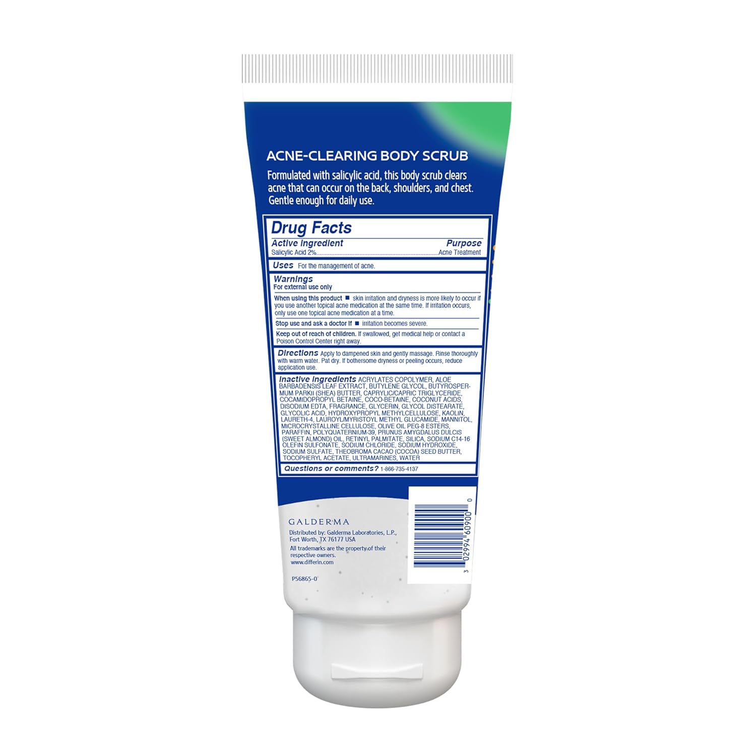 Differin Acne Clearing Body Scrub – Mindful Bath Time Exfoliation for Post-Acne Marks on Chest and Back