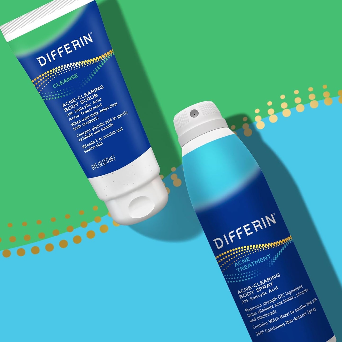 Differin Body Acne Mist – Outdoor Workout Essential for Sweaty Chest and Shoulder Breakouts, 6 oz Portable Spray