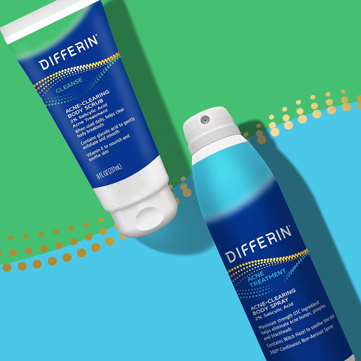 Differin Body Acne Mist – Outdoor Workout Essential for Sweaty Chest and Shoulder Breakouts, 6 oz Portable Spray