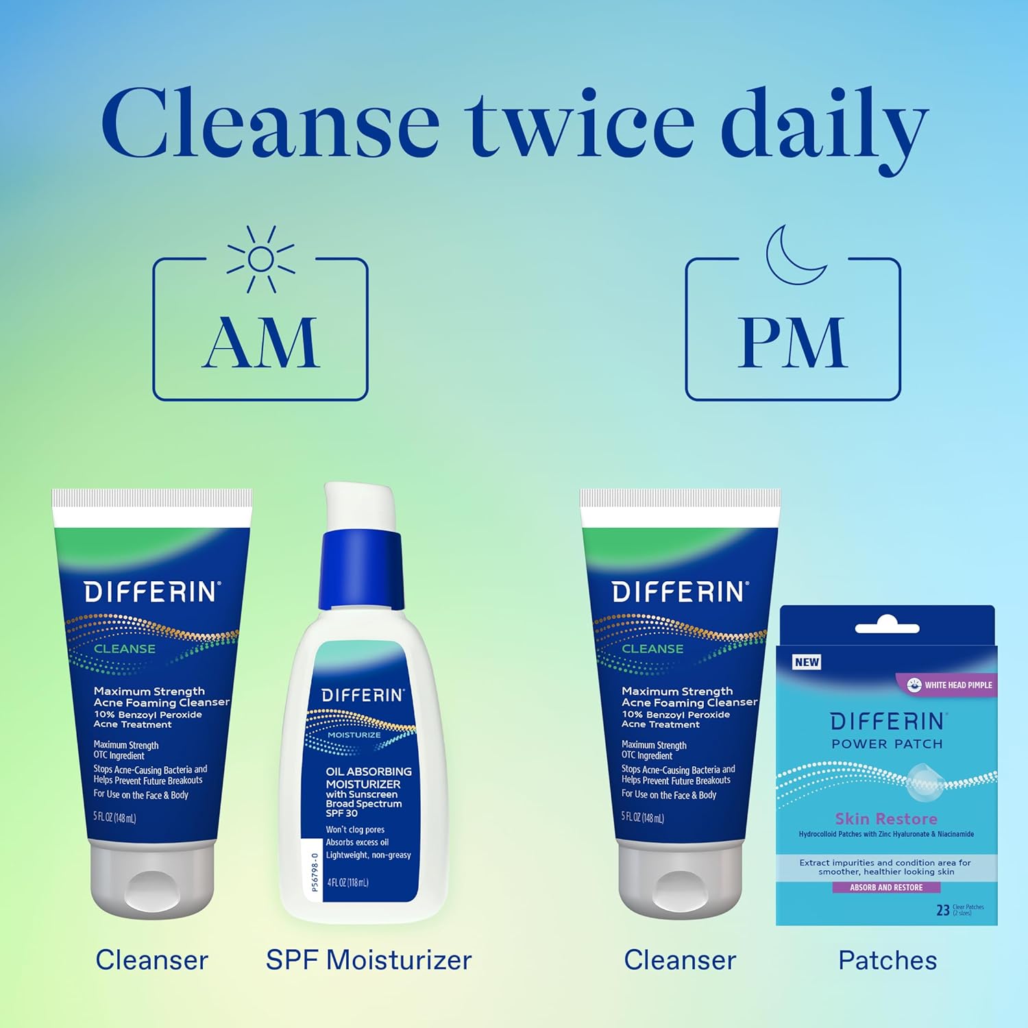 Differin Maximum Strength Acne Wash – Non-Comedogenic, Fragrance-Free Formula for Sensitive Skin