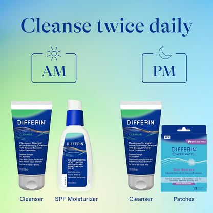Differin Maximum Strength Acne Wash – Non-Comedogenic, Fragrance-Free Formula for Sensitive Skin