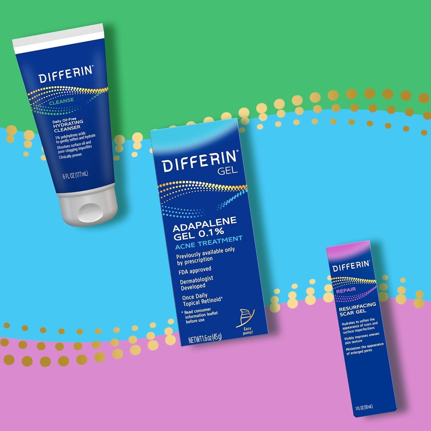 Differin Resurfacing Scar Gel – Non-Irritating Daily Treatment Safe for Acne-Prone Teens, 1 Oz