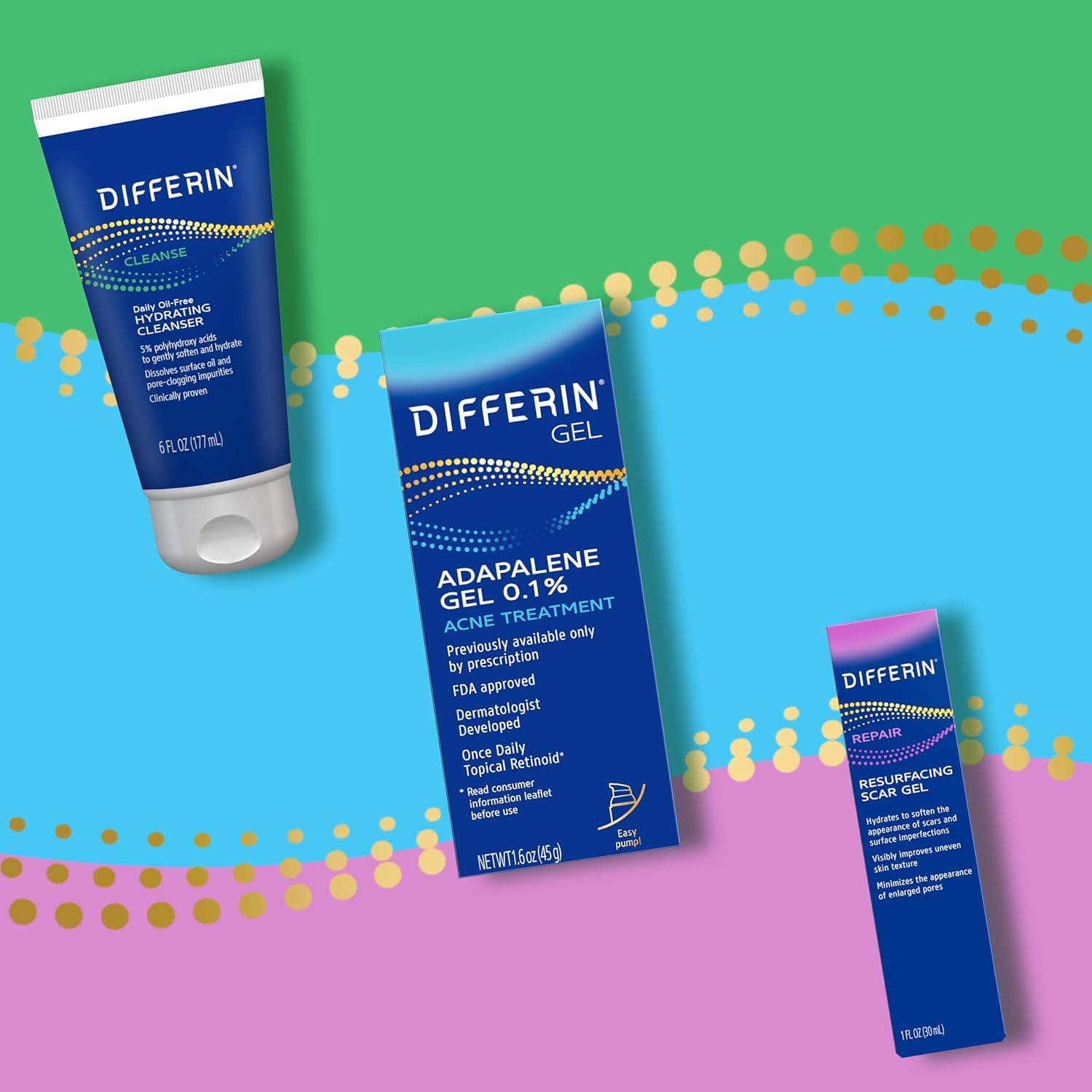 Differin Resurfacing Scar Gel – Non-Irritating Daily Treatment Safe for Acne-Prone Teens, 1 Oz