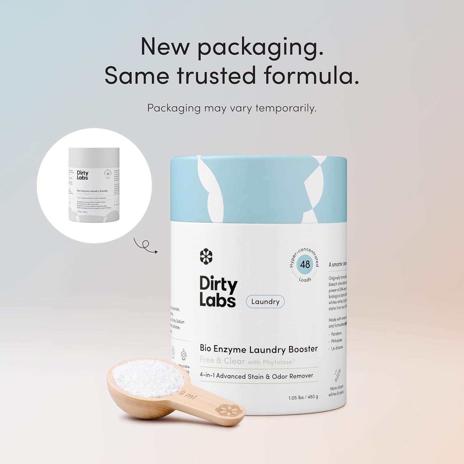 Dirty Labs Nontoxic Enzyme Laundry Booster for Pet-Safe Bedding Washing and Septic-Safe Odor Neutralization, 48 Loads