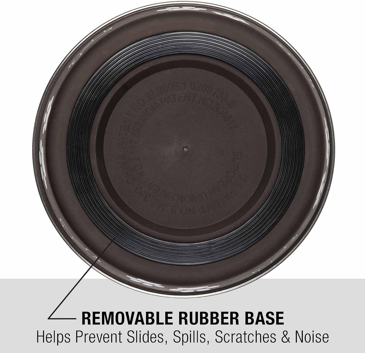 dishwasher-safe construction (rubber ring must be removed first)