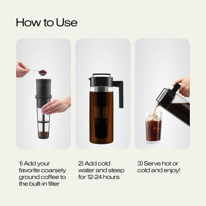 dishwasher-safe construction with hot and cold brew versatility