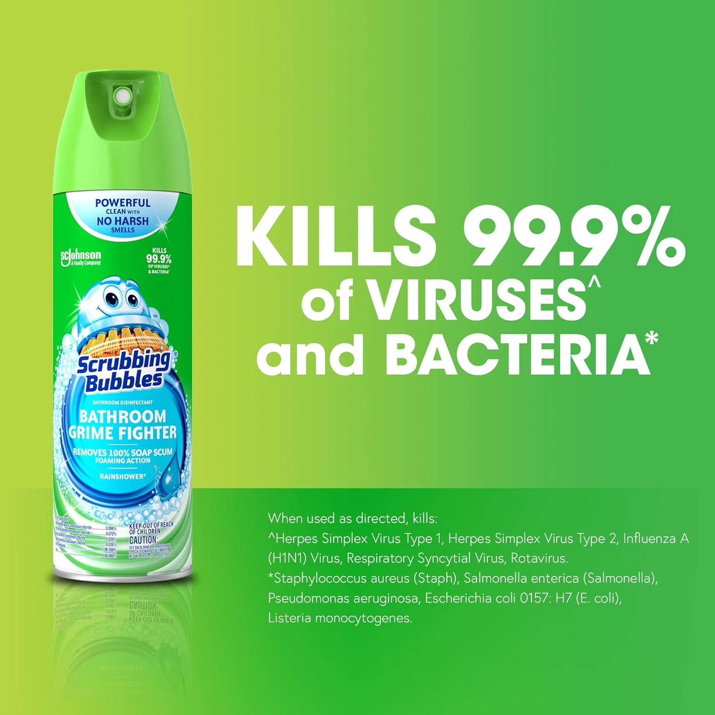 disinfectant formula proven to kill 99.9% of bacteria and specified viruses