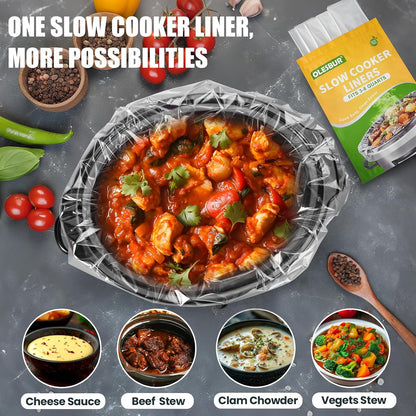 disposable single-use design compatible with crockpot and other major slow cooker brands