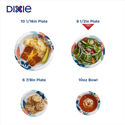Dixie Heavy-Duty Paper Plates 8.5 Inch 90 Count, Disposable Plates for Team Lunches, Training Sessions, and Office Potlucks