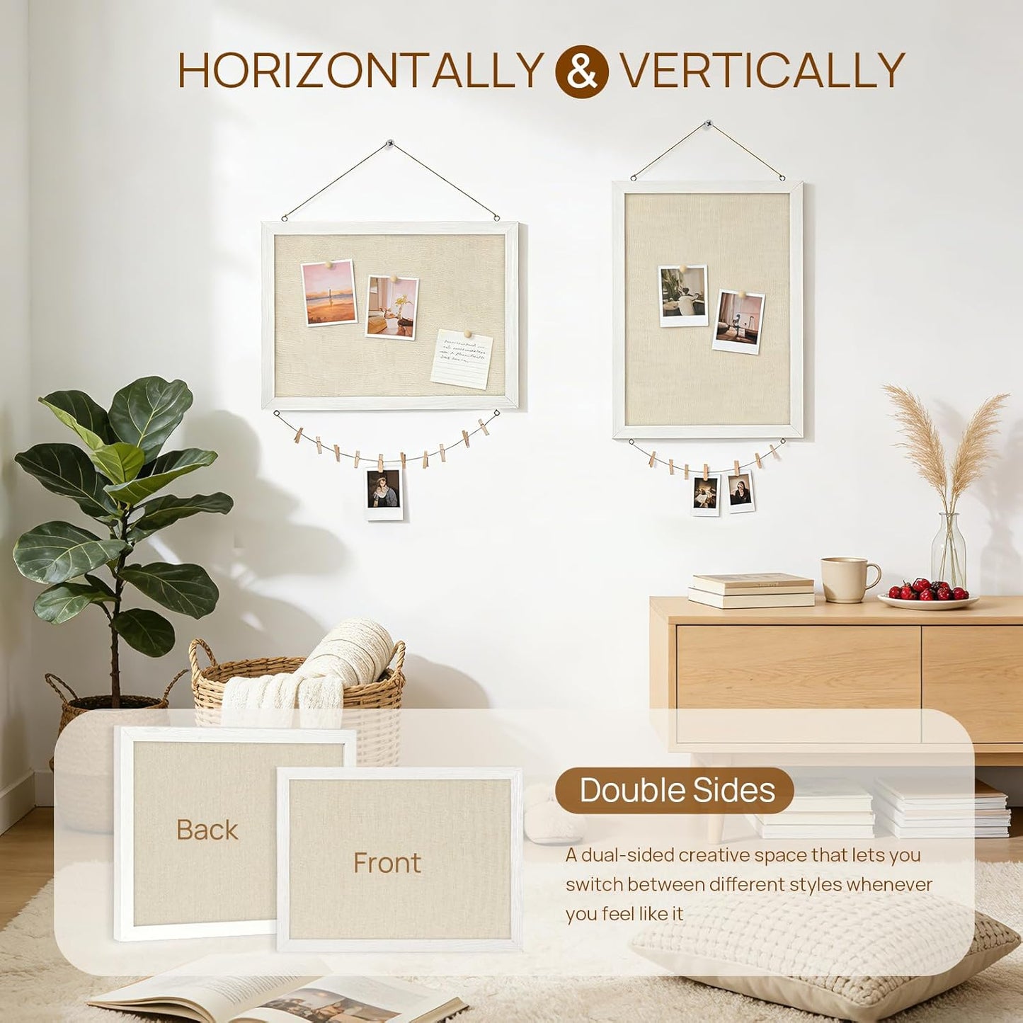 DOLLAR BOSS Double-Sided Linen Bulletin Board – Thoughtful Housewarming Gift for New Homeowners