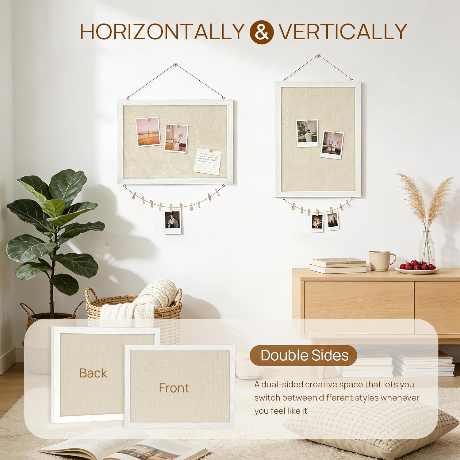 DOLLAR BOSS Double-Sided Linen Bulletin Board – Thoughtful Housewarming Gift for New Homeowners