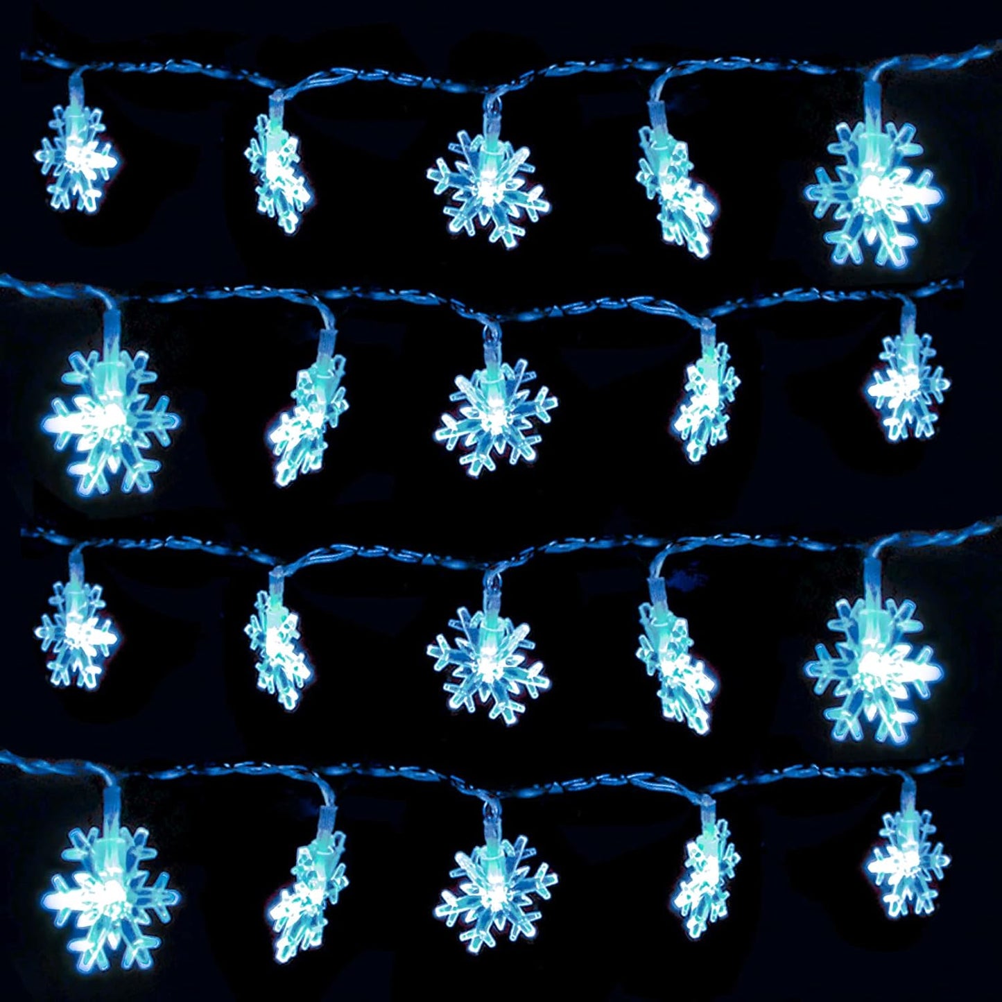 DomeStar Snowflake String Lights – Child Safe Nursery Night Light, Low Voltage LED Battery Lights for Kids Room