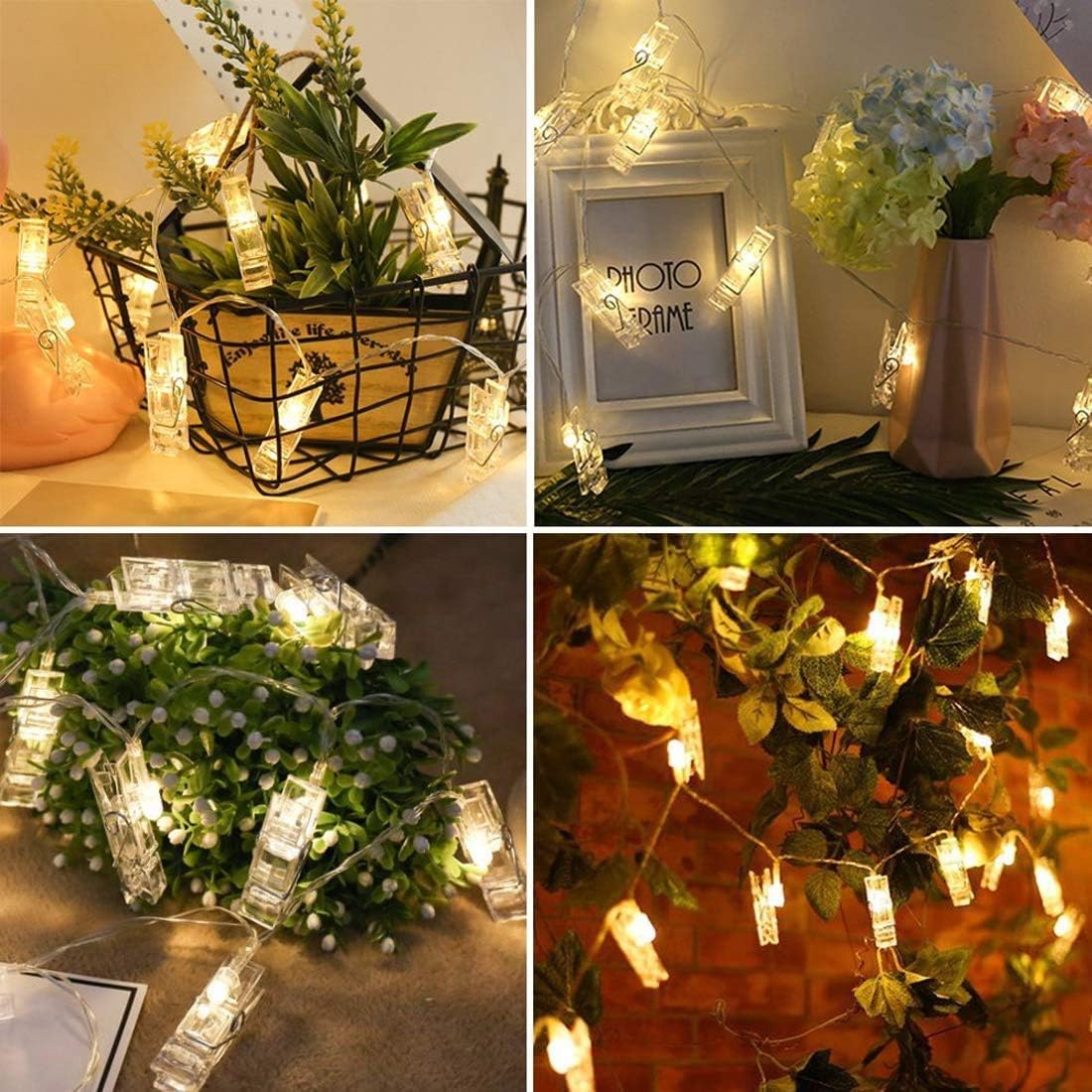 Dopheuor Waterproof Photo Clip Lights – Patio String Lights for Evening Parties and Dinners