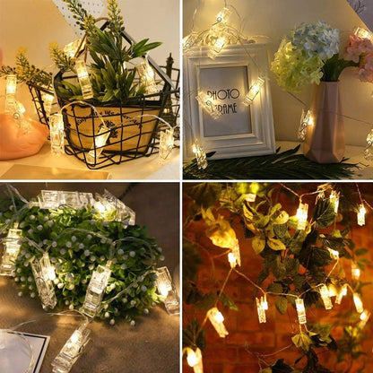 Dopheuor Waterproof Photo Clip Lights – Patio String Lights for Evening Parties and Dinners