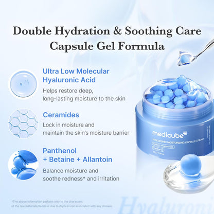 double capsule-and-gel texture with panthenol for plumping and dewy finish
