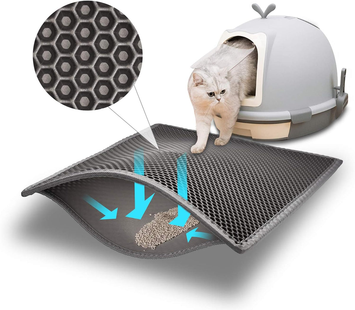 double-layer honeycomb lattice that sifts and collects trapped litter
