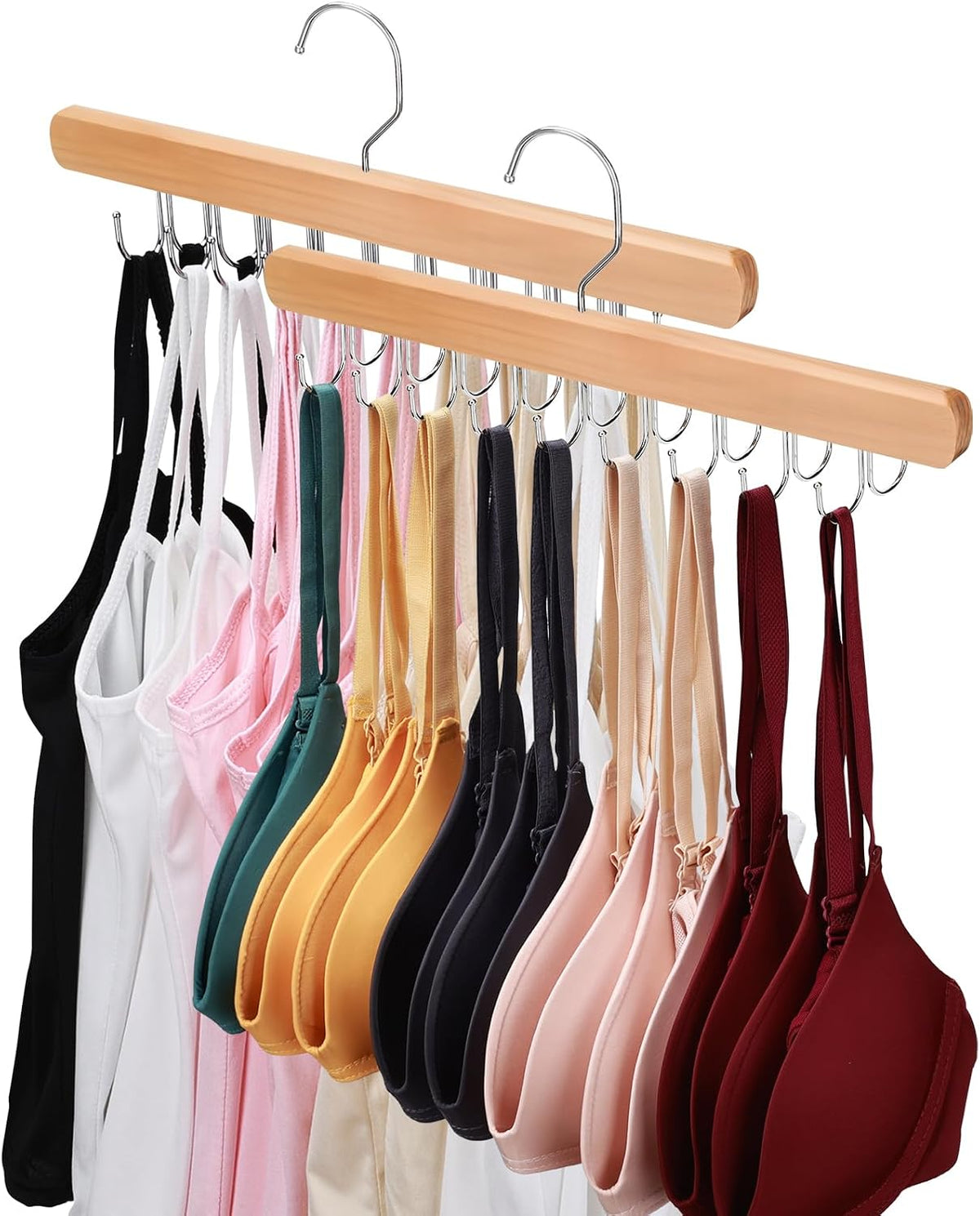 double-sided 18 hooks per hanger for 36 total hanging points across 2-pack