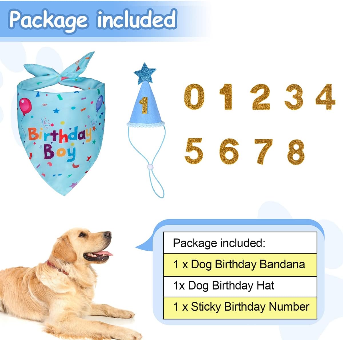 double-sided bandana with 'it's my birthday' print on one side and 'birthday boy' on the other
