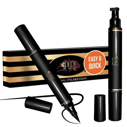 double-sided pen design with wing stamp on one end and fine-tip liquid eyeliner on the other