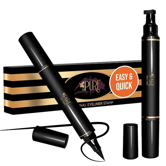 double-sided pen design with wing stamp on one end and fine-tip liquid eyeliner on the other